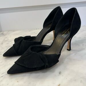 Kate Spade black suede D’Orsay heel